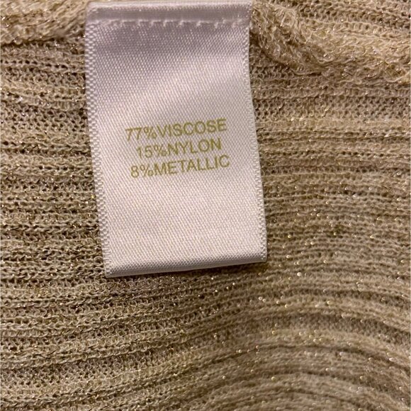 House Of Harlow 1960 Gold Metallic Ribbed Knit Tank Top L - Picture 6 of 6